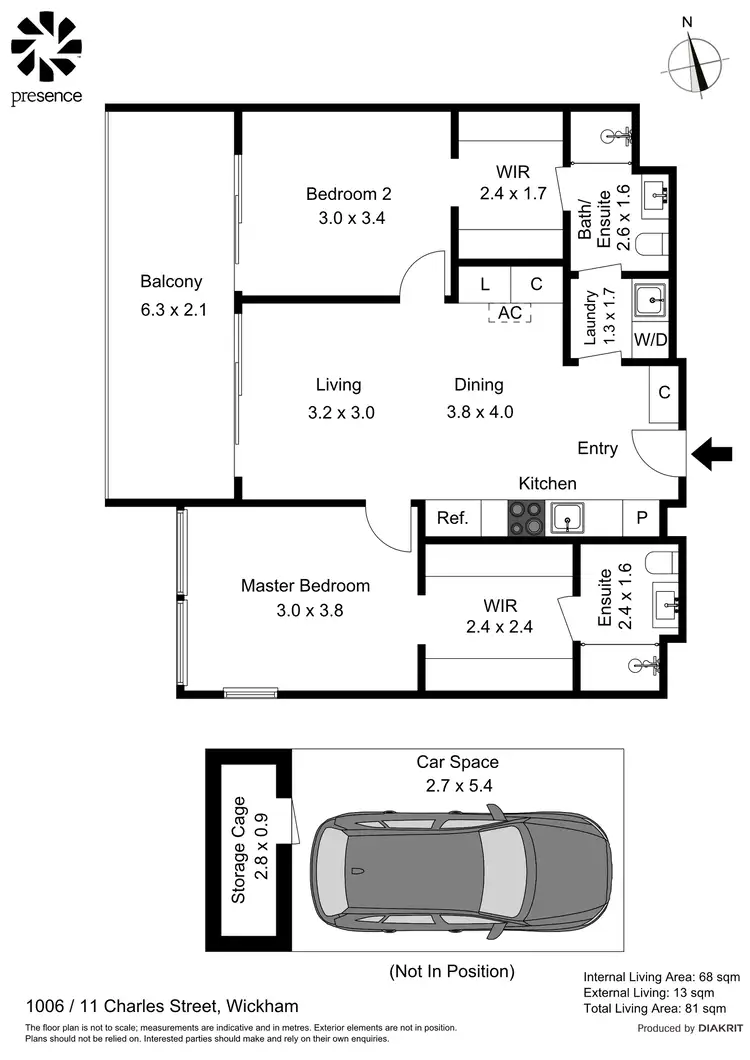 Floorplan of Homely apartment listing, 1006/11 Charles Street, Wickham NSW 2293