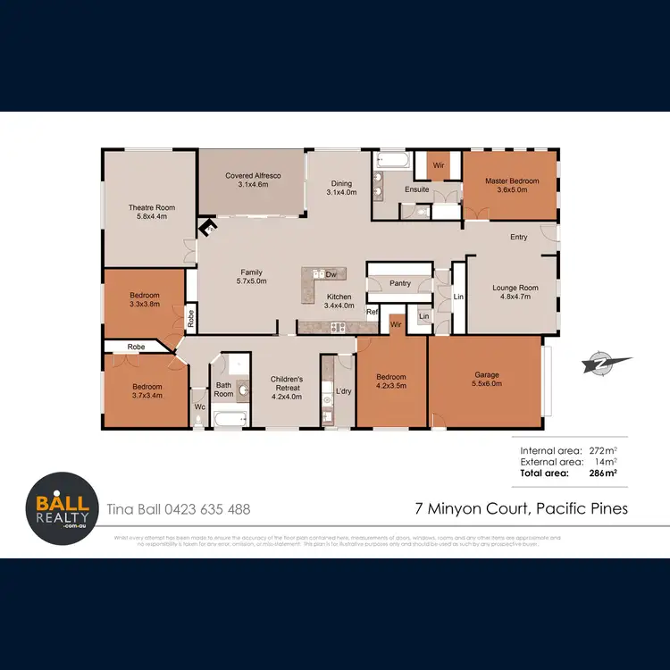 Floorplan of Homely house listing, 7 Minyon Court, Pacific Pines QLD 4211