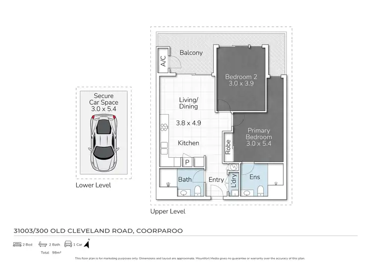 Floorplan of Homely apartment listing, 31003/300 Old Cleveland Road, Coorparoo QLD 4151