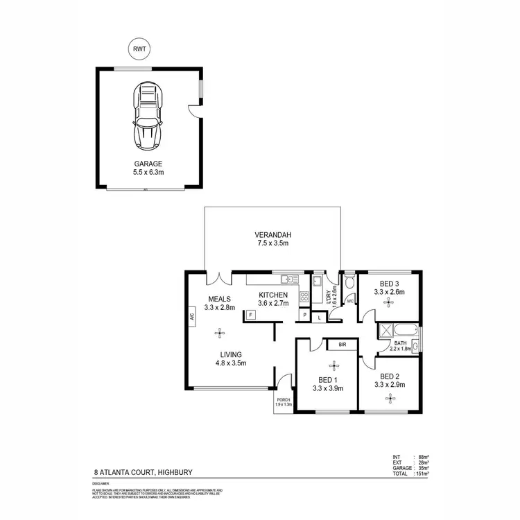 Floorplan of Homely house listing, 8 Atlanta Court, Highbury SA 5089