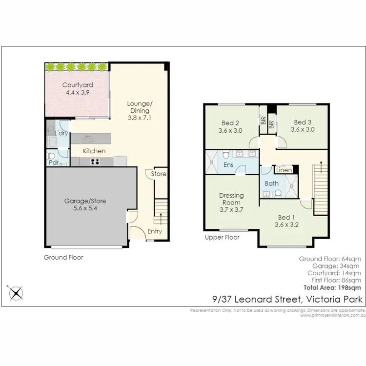 Floorplan of Homely townhouse listing, 9/37 Leonard Street, Victoria Park WA 6100