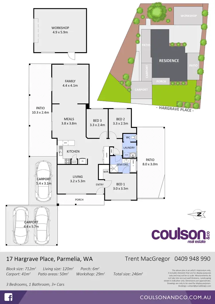 Floorplan of Homely house listing, 17 Hargrave Place, Parmelia WA 6167