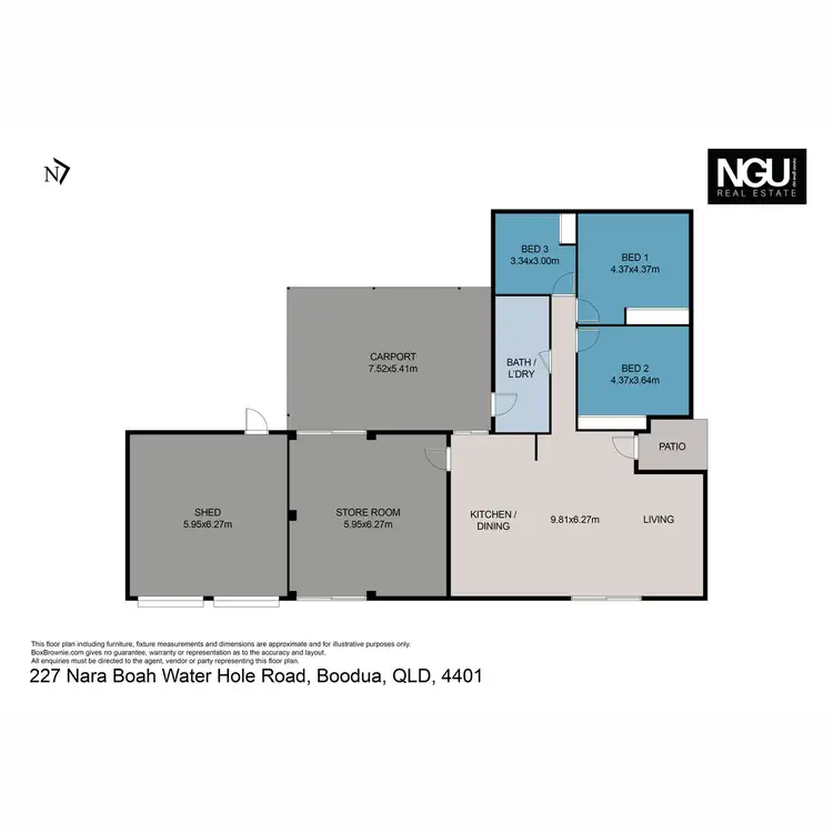 Floorplan of Homely rural property listing, 227 Nara Boah Water Hole Road, Boodua QLD 4401