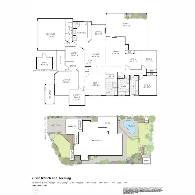 Floorplan of Homely house listing, 7 Twin Branch Rise, Leeming WA 6149