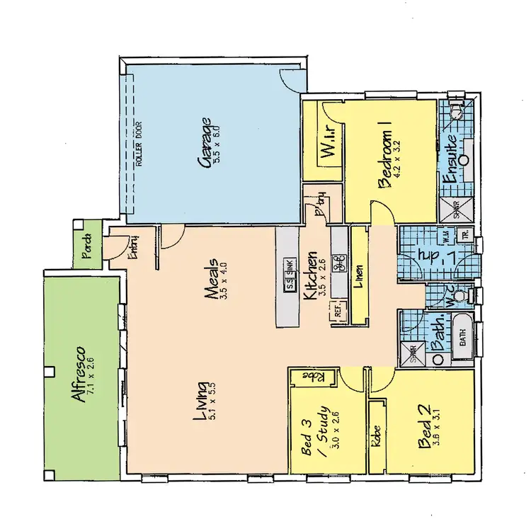 Floorplan of Homely unit listing, 2/17A Reeve Street, Sale VIC 3850