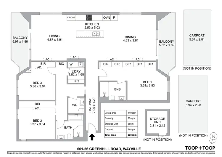 Floorplan of Homely apartment listing, 601/56 Greenhill Road, Wayville SA 5034