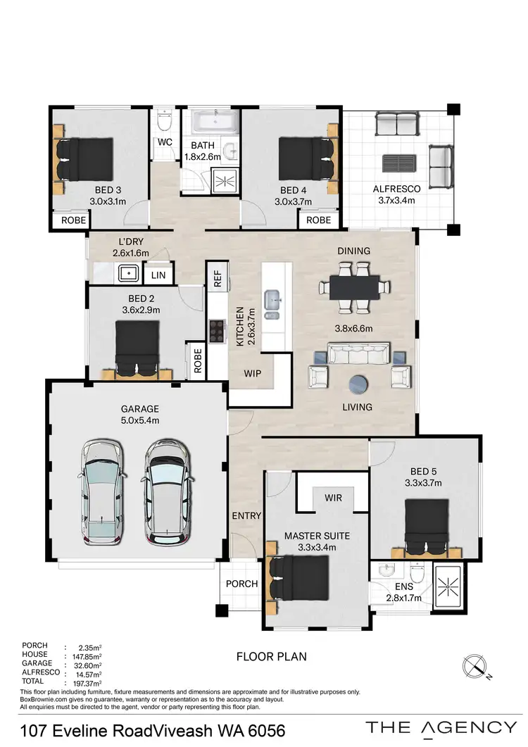 Floorplan of Homely house listing, 107 Eveline Road, Viveash WA 6056