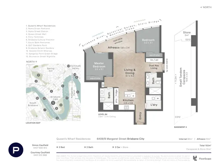 Floorplan of Homely apartment listing, 6409/8 Margaret Street, Brisbane City QLD 4000