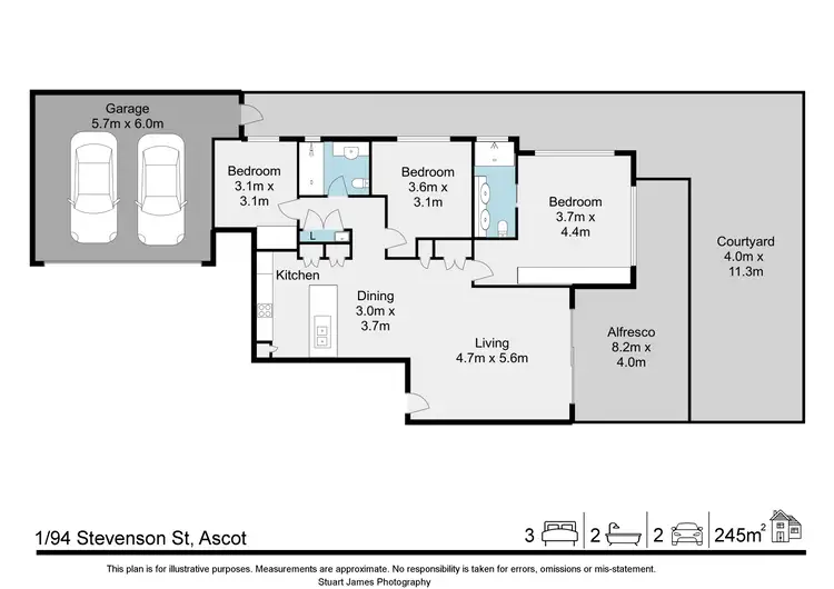 Floorplan of Homely apartment listing, 1/94 Stevenson Street, Ascot QLD 4007