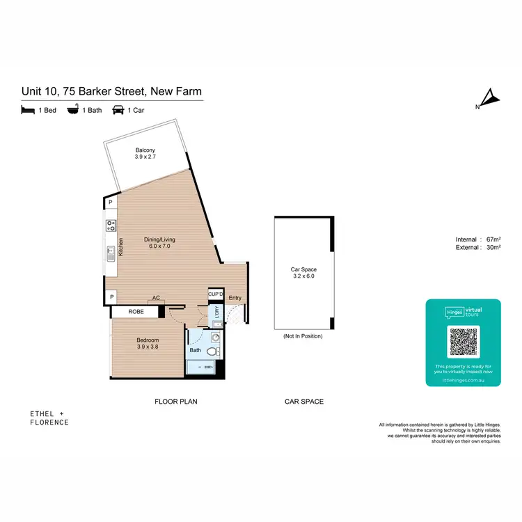 Floorplan of Homely apartment listing, 10/75 Barker Street, New Farm QLD 4005