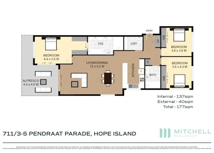 Floorplan of Homely apartment listing, 711/3 Pendraat Parade, Hope Island QLD 4212