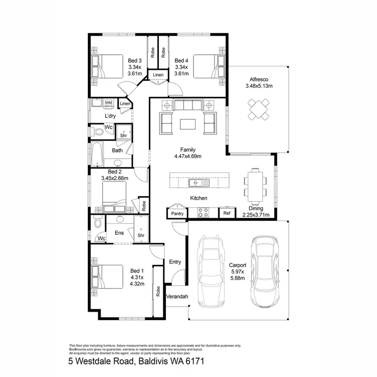 Floorplan of Homely house listing, 5 Westdale Road, Baldivis WA 6171