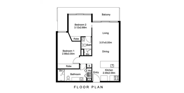 Floorplan of Homely apartment listing, 309/253 Northbourne Avenue, Lyneham ACT 2602
