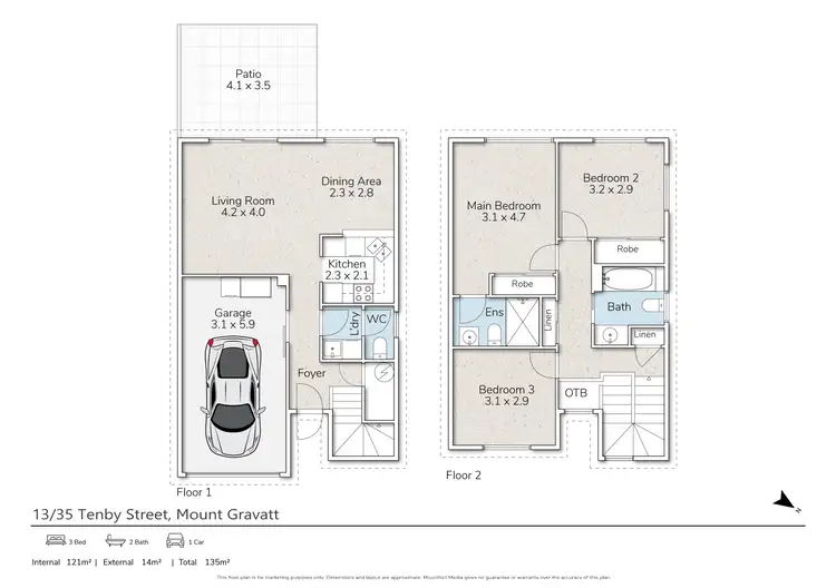 Floorplan of Homely townhouse listing, 13/35 Tenby Street, Mount Gravatt QLD 4122