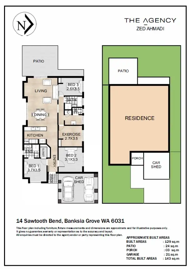 Floorplan of Homely house listing, 14 Sawtooth Bend, Banksia Grove WA 6031