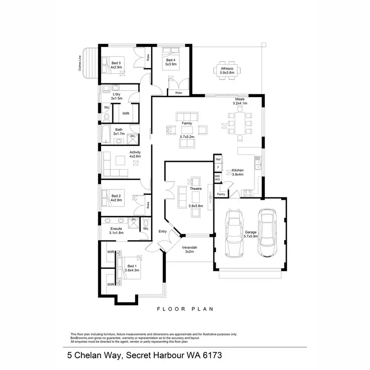 Floorplan of Homely house listing, 5 Chelan Way, Secret Harbour WA 6173