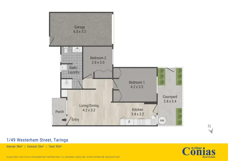 Floorplan of Homely unit listing, 1/49 Westerham Street, Taringa QLD 4068