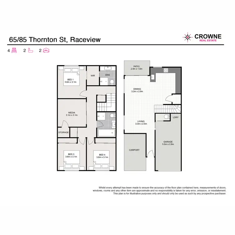 Floorplan of Homely townhouse listing, 65/85 Thornton Street, Raceview QLD 4305
