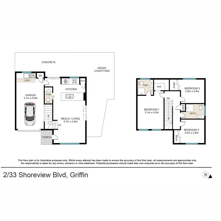 Floorplan of Homely townhouse listing, 2/33 Shoreview Boulevard, Griffin QLD 4503