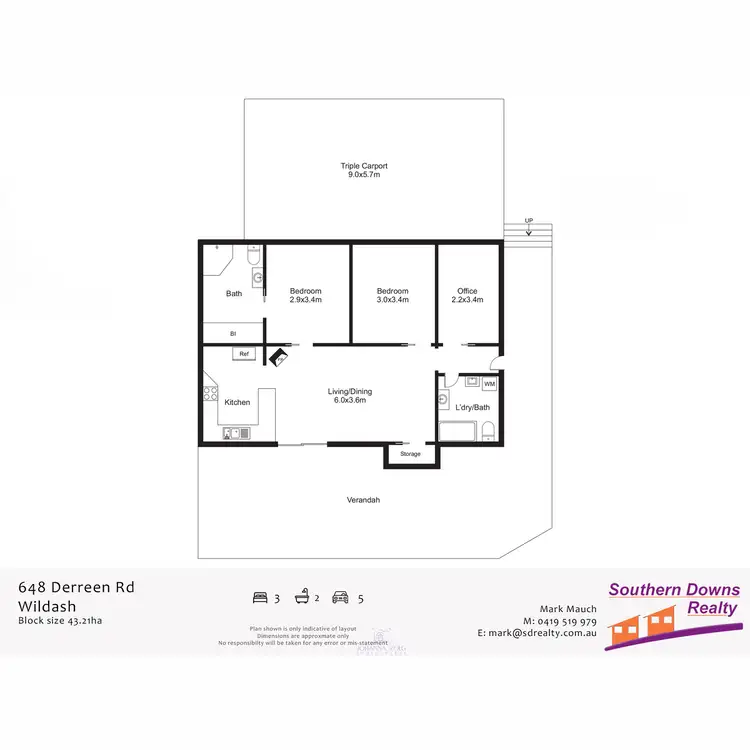 Floorplan of Homely rural property listing, 648 Derreen Road, Murrays Bridge QLD 4370
