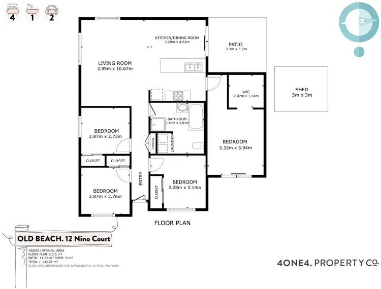 Floorplan of Homely house listing, 12 Nino Court, Old Beach TAS 7017