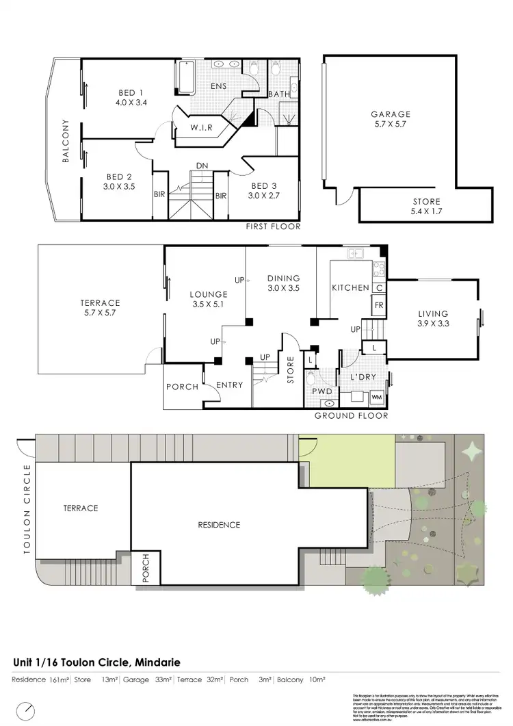 Floorplan of Homely townhouse listing, 1/16 Toulon Circle, Mindarie WA 6030