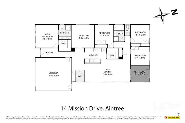 Floorplan of Homely house listing, 14 Mission Drive, Aintree VIC 3336