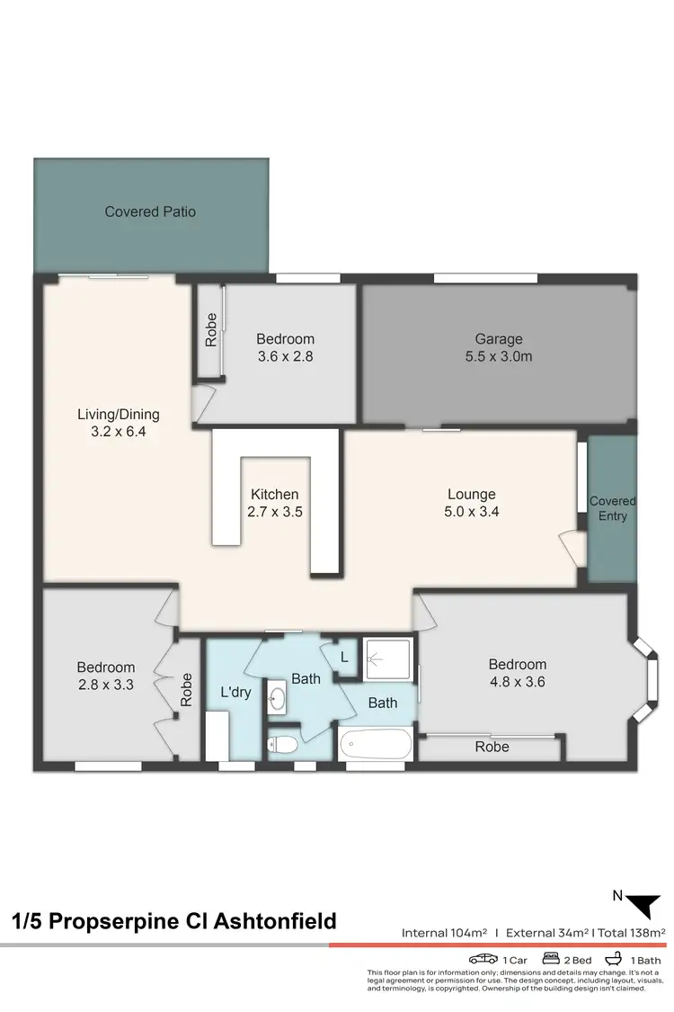 Floorplan of Homely unit listing, 1/5 Proserpine Close, Ashtonfield NSW 2323