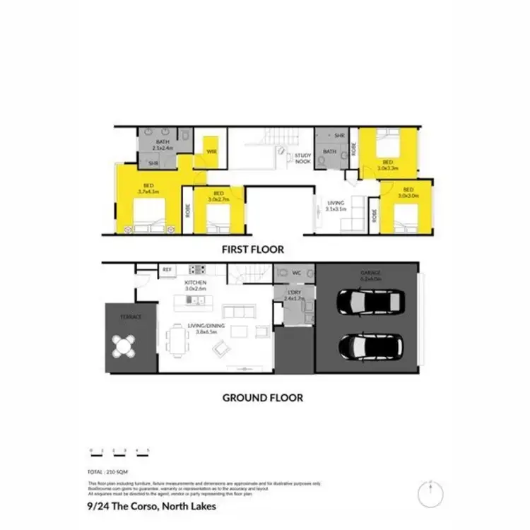 Floorplan of Homely townhouse listing, 9/24 The Corso, North Lakes QLD 4509