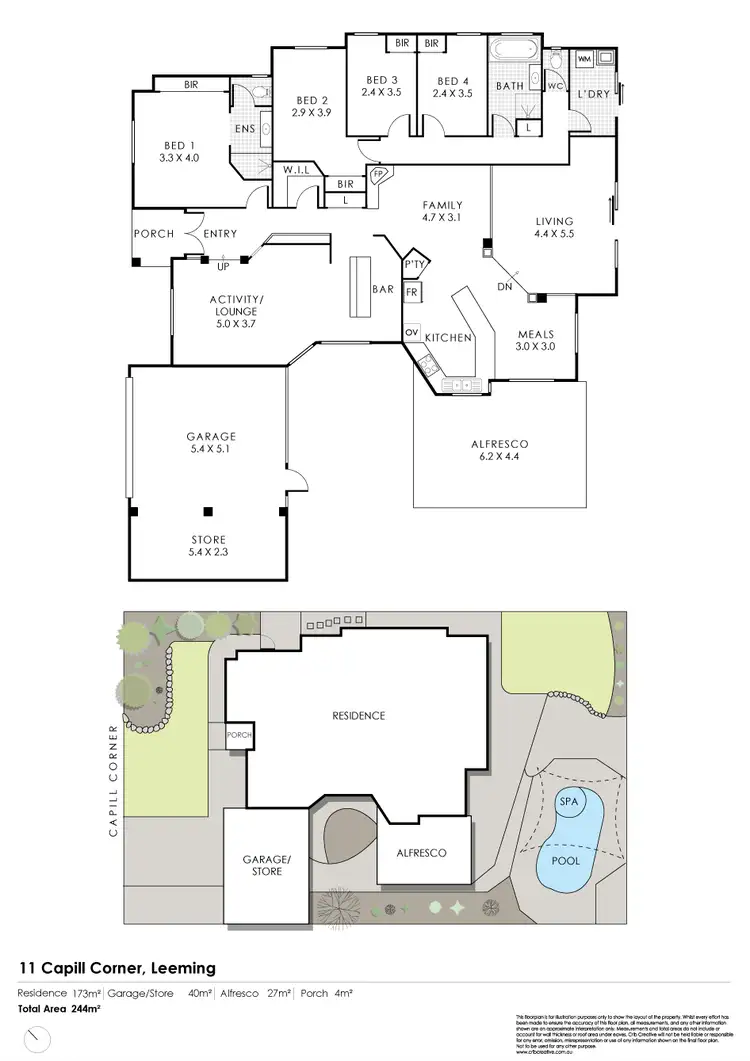 Floorplan of Homely house listing, 11 Capill Corner, Leeming WA 6149