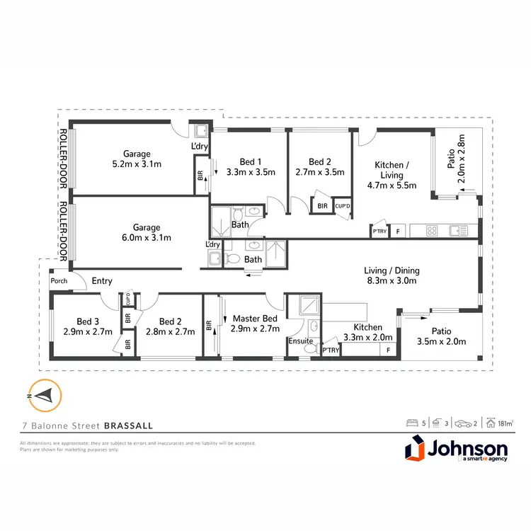 Floorplan of Homely semi-detached listing, 7 Balonne Street, Brassall QLD 4305