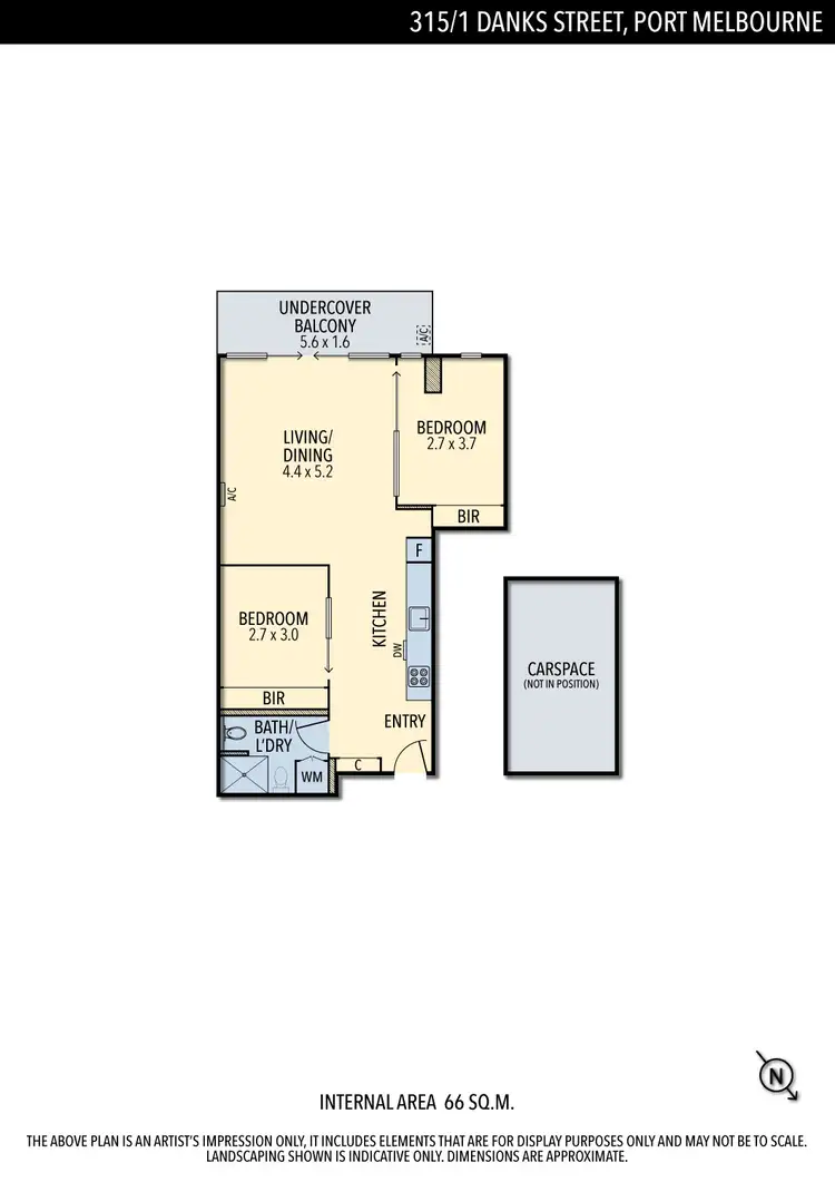 Floorplan of Homely apartment listing, 315/1 Danks Street, Port Melbourne VIC 3207