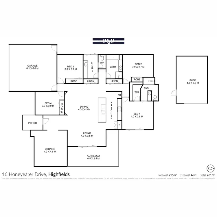 Floorplan of Homely house listing, 16 Honeyeater Drive, Highfields QLD 4352