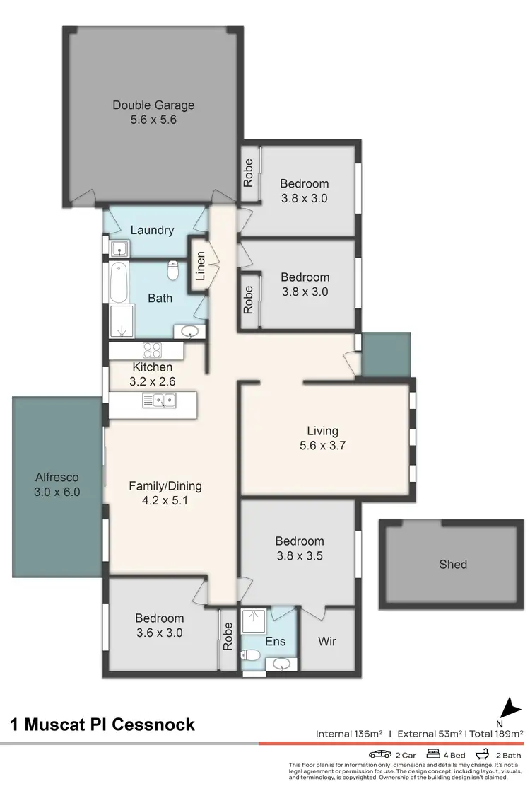 Floorplan of Homely house listing, 1 Muscat Place, Cessnock NSW 2325