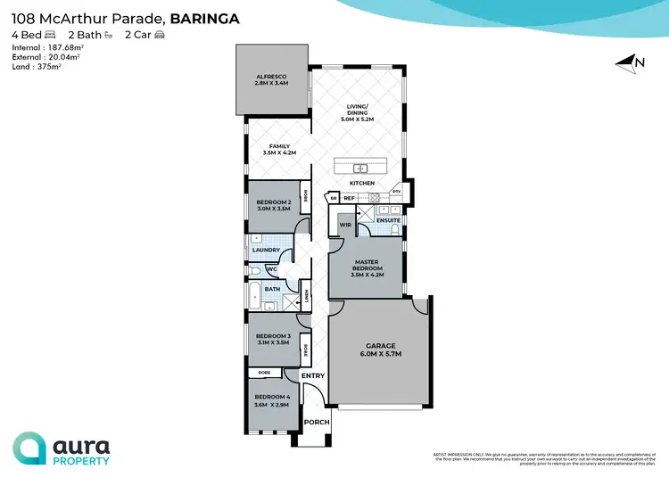 Floorplan of Homely house listing, 108 Mcarthur Parade, Baringa QLD 4551