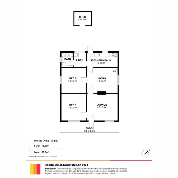Floorplan of Homely house listing, 3 Salter Street, Kensington SA 5068