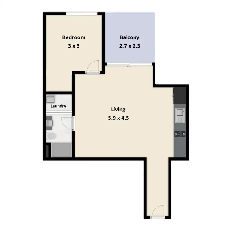 Floorplan of Homely apartment listing, 401/25 Connor Street, Fortitude Valley QLD 4006