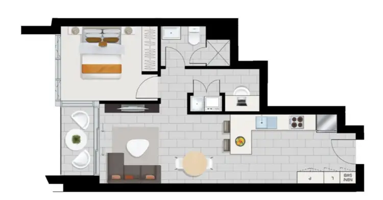 Floorplan of Homely apartment listing, 310/977 Ann Street, Fortitude Valley QLD 4006