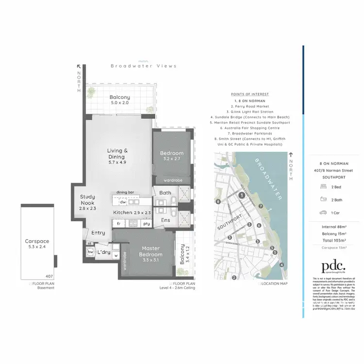 Floorplan of Homely apartment listing, 407/8 Norman Street, Southport QLD 4215