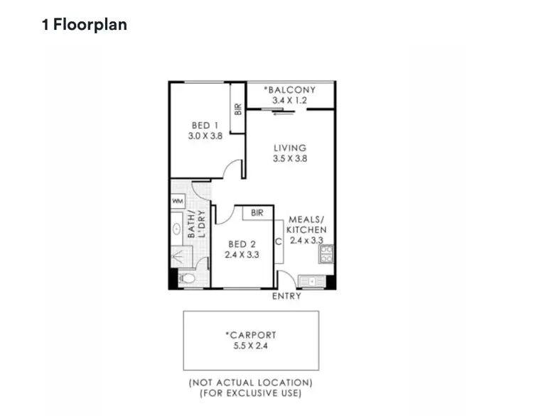 Floorplan of Homely apartment listing, 15B/305 Harborne Street, Glendalough WA 6016