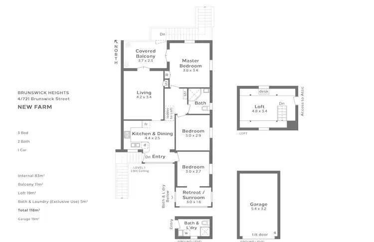 Floorplan of Homely apartment listing, 4/721 Oxley Lane, New Farm QLD 4005