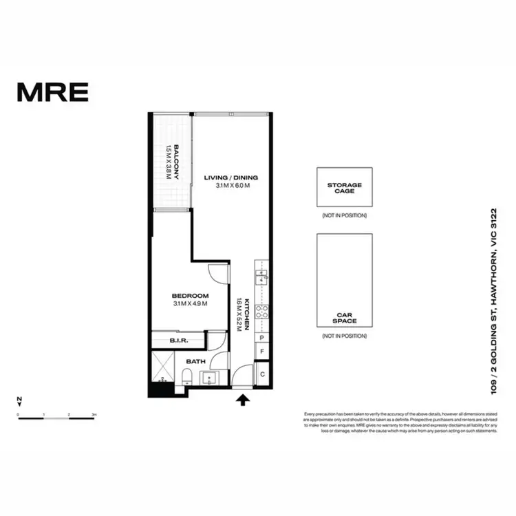 Floorplan of Homely apartment listing, 109/2 Golding Street, Hawthorn VIC 3122