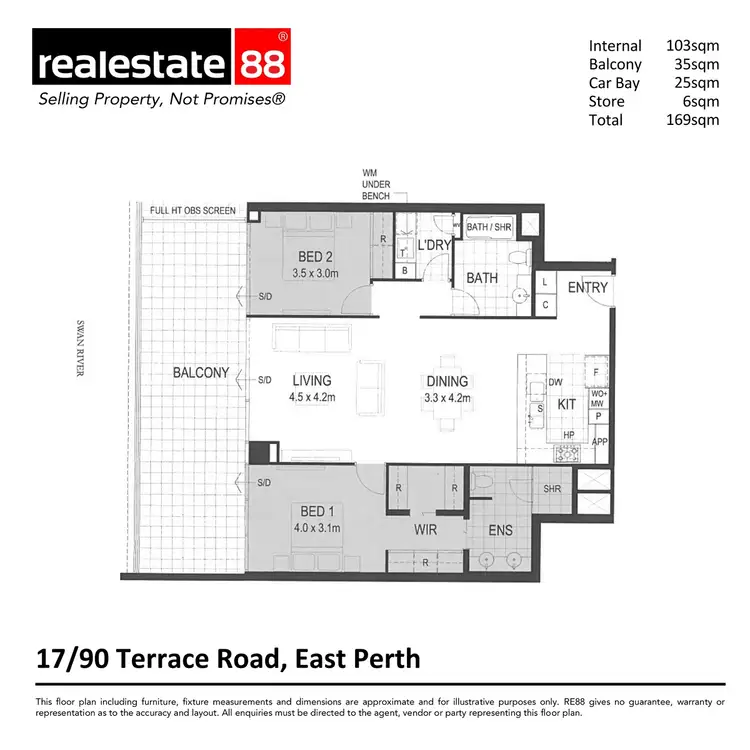 Floorplan of Homely apartment listing, 17/90 Terrace Road, East Perth WA 6004