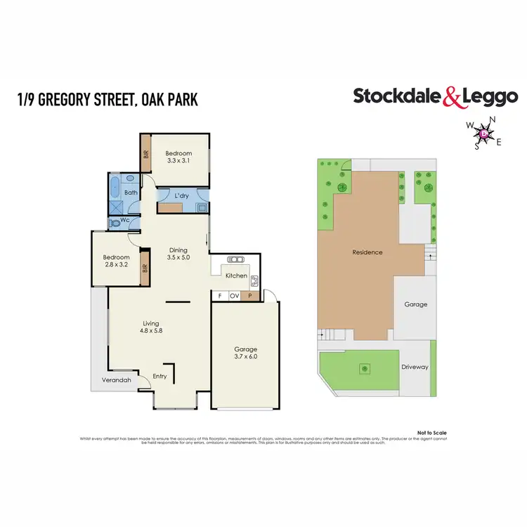 Floorplan of Homely unit listing, 1/9 Gregory Street, Oak Park VIC 3046
