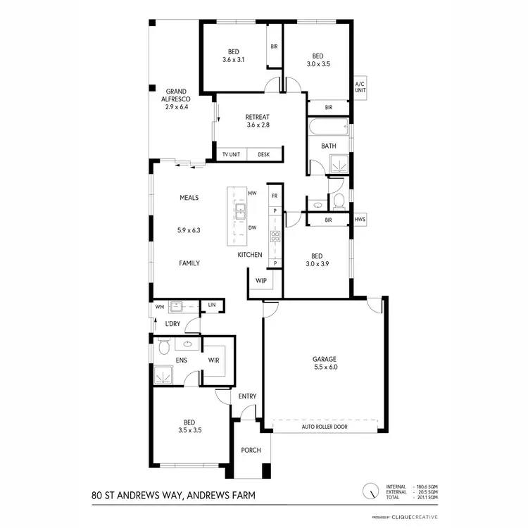 Floorplan of Homely house listing, 80 St Andrews Way, Andrews Farm SA 5114