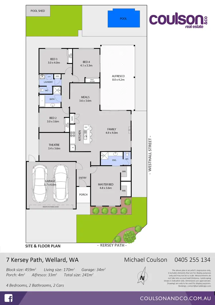 Floorplan of Homely house listing, 7 Kersey Path, Wellard WA 6170