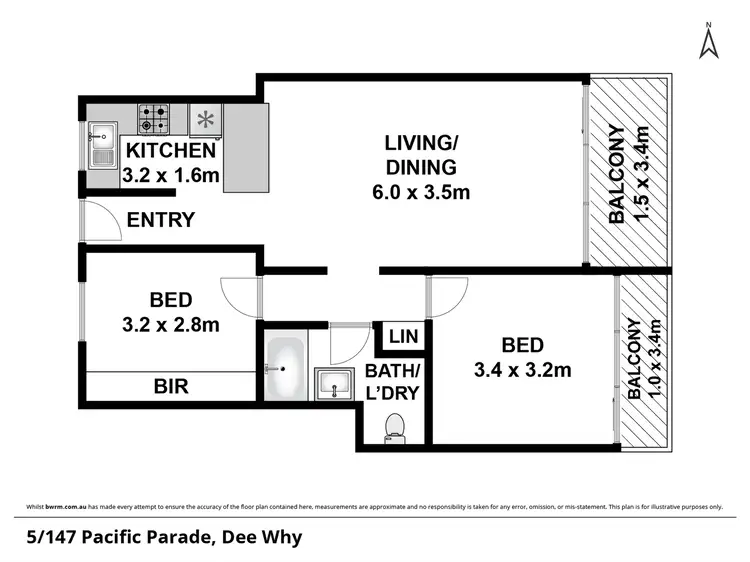 Floorplan of Homely unit listing, 5/147 Pacific Parade, Dee Why NSW 2099