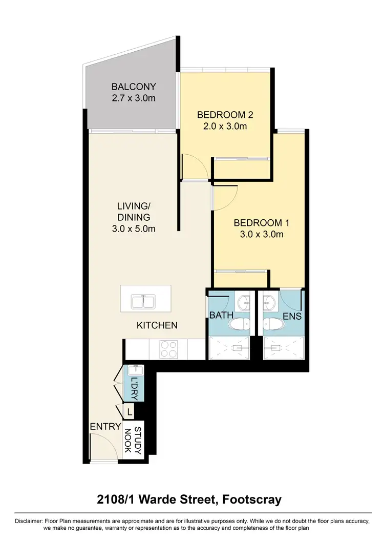 Floorplan of Homely apartment listing, 2108/1 Warde Street, Footscray VIC 3011