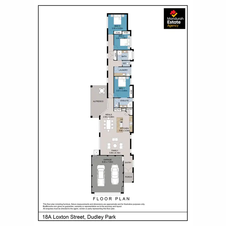 Floorplan of Homely semi-detached listing, 18A Loxton Street, Dudley Park WA 6210