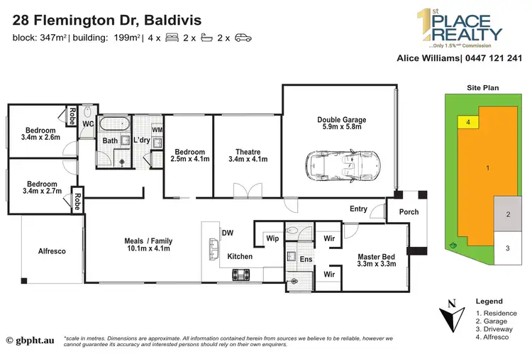 Floorplan of Homely house listing, 28 Flemington Drive, Baldivis WA 6171